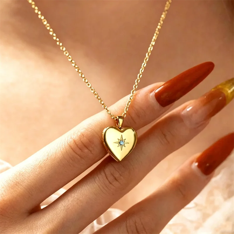 Kalung Liontin Bentuk Hati yan - Heart Locket Necklace Photo ulasan dan harga