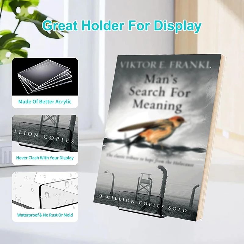 1/2PCS Transparent Display Stand Book For Shelf Desktop Bookshelf Acrylic Clear Storage Office