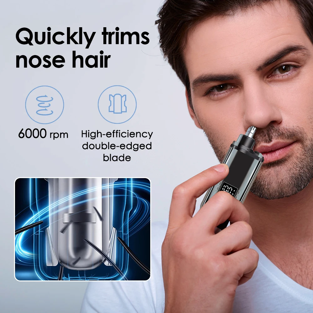 Nose Hair Trimmer Mini Electric Nose Haircut Cutter Clean Shaving for Women Men USB Ear Eyebrow Shaver Portable Hair Remover Kit