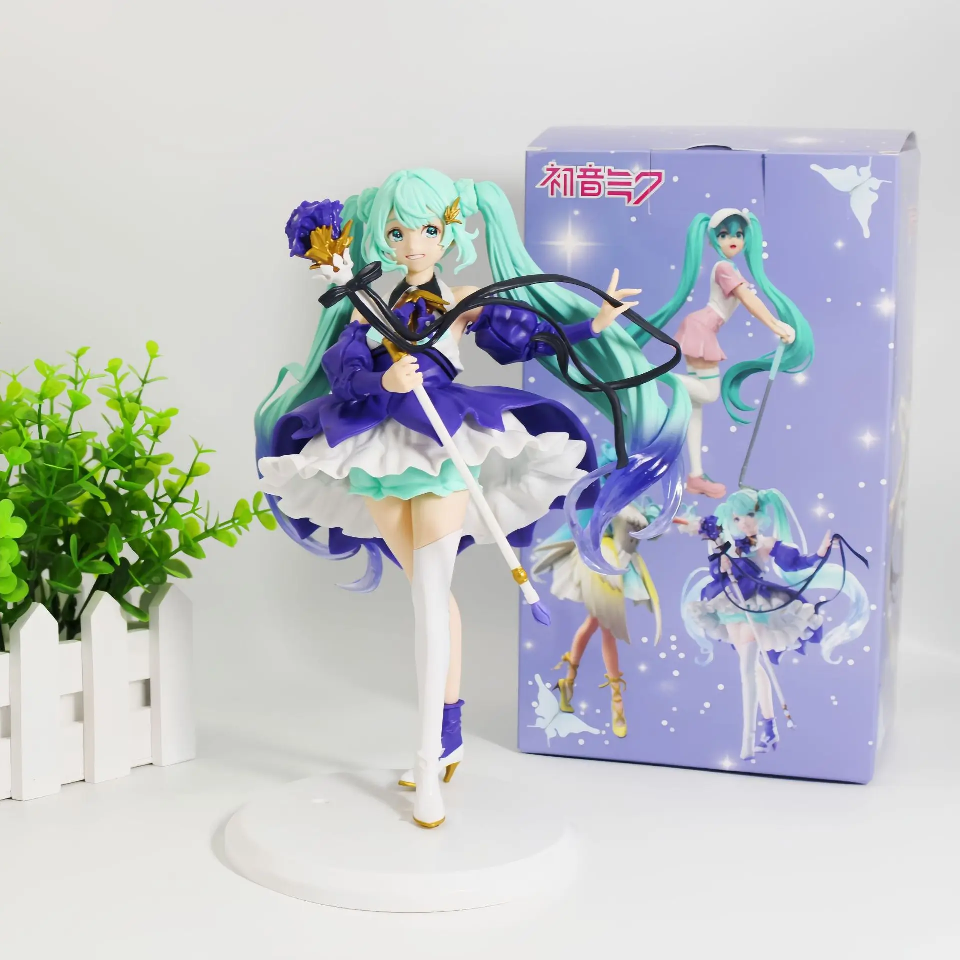 Nieuwe 22 cm Hatsune Miku Action Figure Bauhinia Hatsune Bloem Ontwerp Model Standbeeld Bureau Decor Kinderen Speelgoed Pop Collectie Geschenken