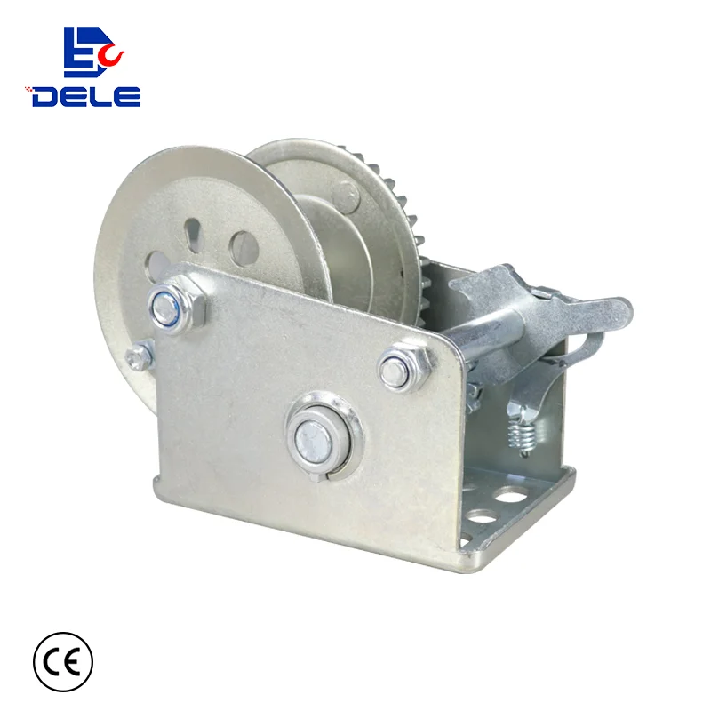 High Quality 600LBS Small Stainless Steel Hand Winch With Wire Rope On Sale