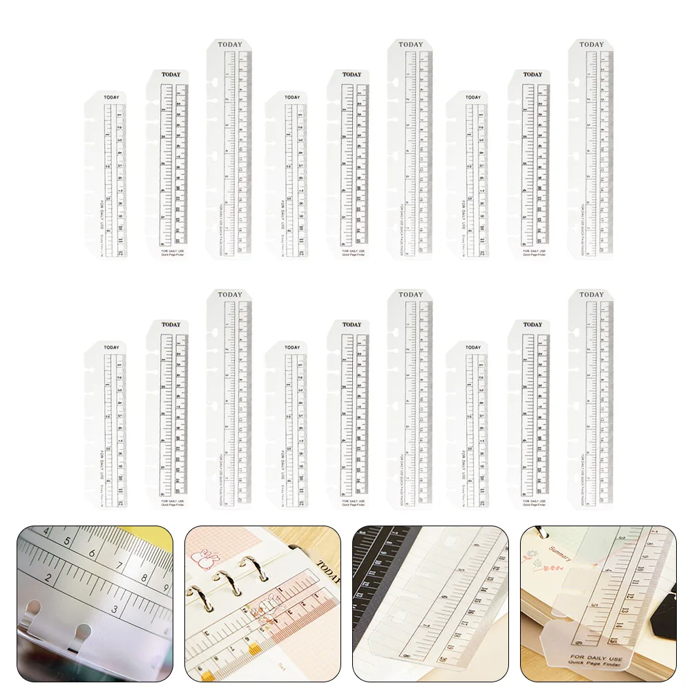 18Pcs Thin Lightweight Plastic Bookmark Rulers Household Page Markers Portable Planner Accessory Safe Exquisite Design