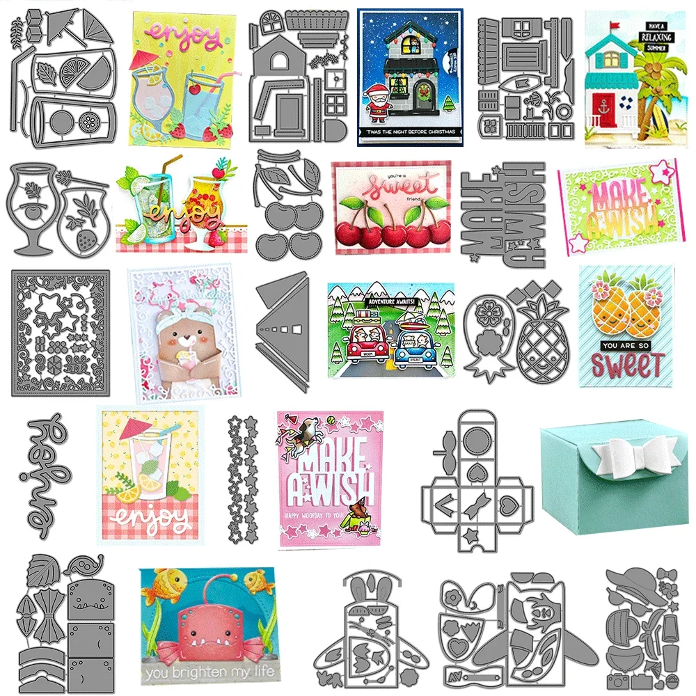 Car Critters Road Trip Add-on Metall-Stanzformen, Obst-Prägung, gestanzt, für DIY-Kartenherstellung, Scrapbooking, Bastelbedarf