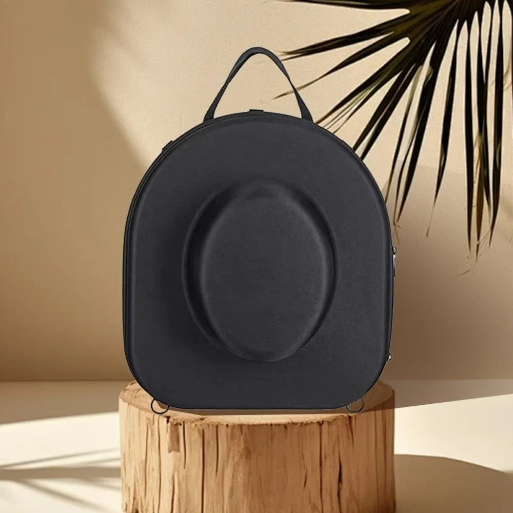 

High Quality Travel Case Cowboy Hat Storage Box Black Hat Carrier Hat Storage For Travel EVA Hat Organizer Panama Hat