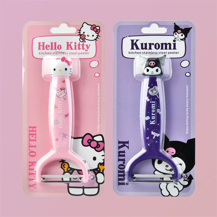 Kawaii Sanrio Hello Kitty Vegetable Peeler Cute Girly Heart Fruit Kuromi Kuromi Peeler Cartoon Fruit Peeling Knife Peeling Knife