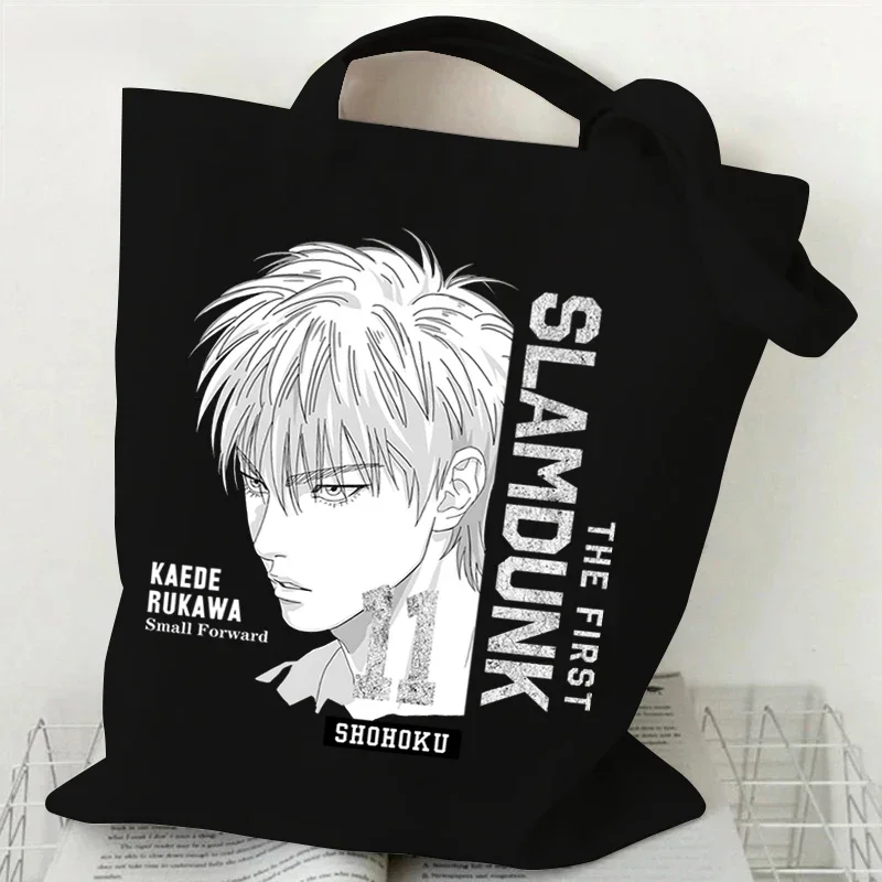 Donne Harajuku Comic Tote Bag Rukawa Kaede Handbag The Frist SlamDunk Lady borse a tracolla Slam Dunk Anime Shopping Black Bag