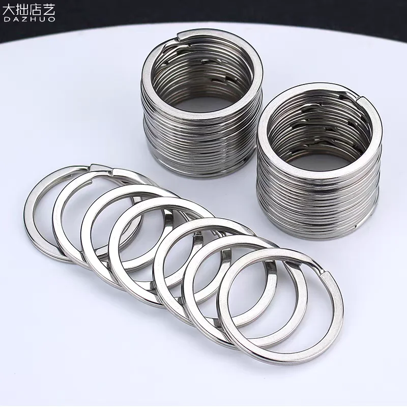 10 PC/Bag Quality Silver Metal Keychain DIY Circular Ring Keychain Split Men Keychain Keyring Accessorie.