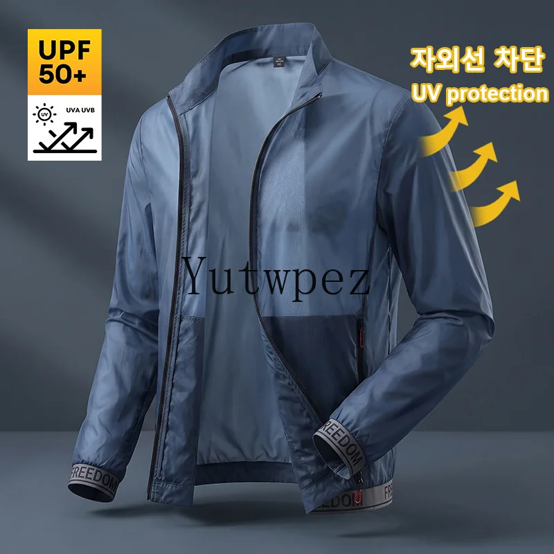 Breathable Anti-UV Skin Coat Outdoor Fishing Windbreaker UPF50+ Men Sun Protection Jacket Ice Silk Cooling Summer Lightweight