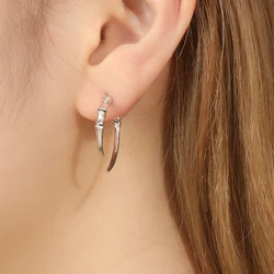 CHENGXUN Punk Retro Dragon Claw Stud Earrings for Women Girls Front Back Earring Studs Gothic Ear Jacket Jewelry Friends Gift