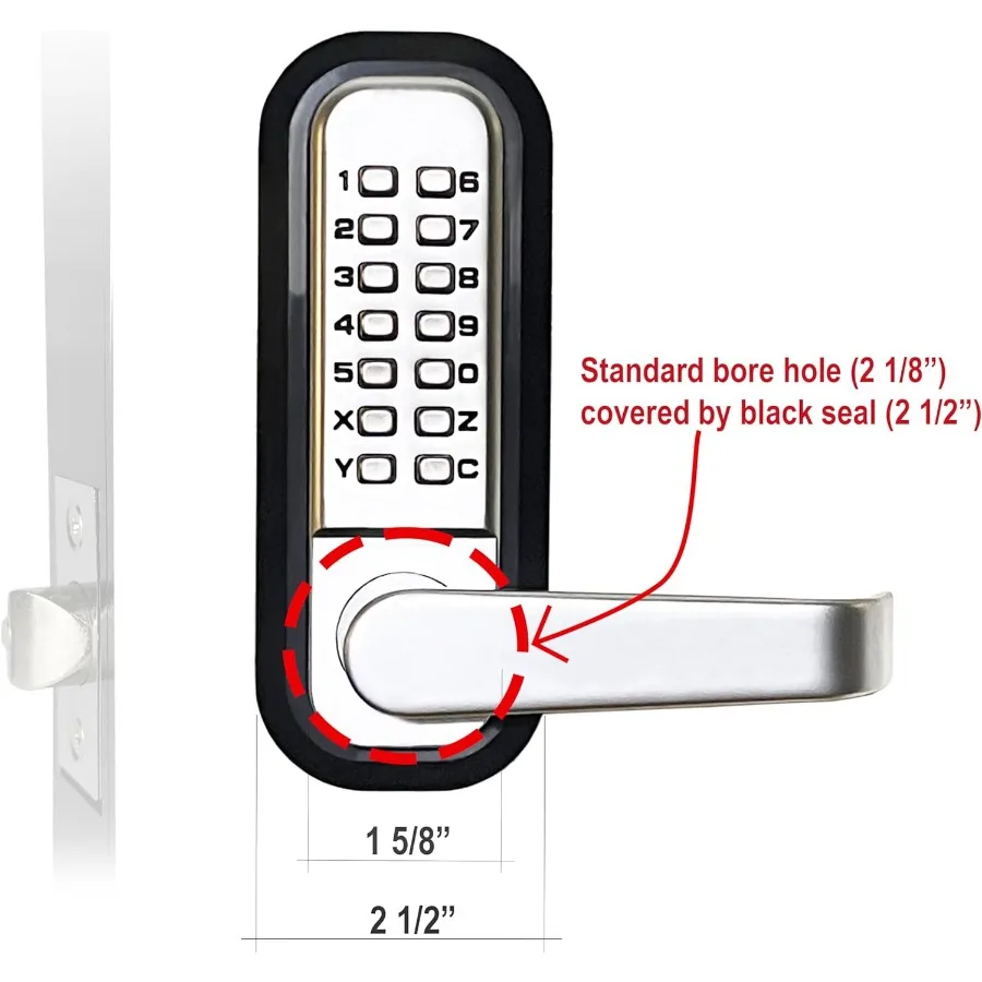 قفل باب بمقبض رافعة ميكانيكي مزدوج الجوانب مع مغزل مربع لتعزيز الأمان وسهل التركيب