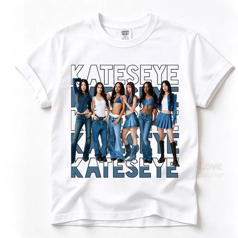 Katseye Y2K Girls Clothing Katseye Tour Shirt for Girl Kids Hip Pop Harajuku Streetwear Tee Clothes New Style Merch Tee summer
