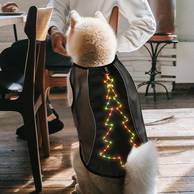 Pet Dog Breathable Vest Glowing Breathable Led Light Dog Clothes Summer Cooling Vest Mesh Luminous Vest Coat Adjustable