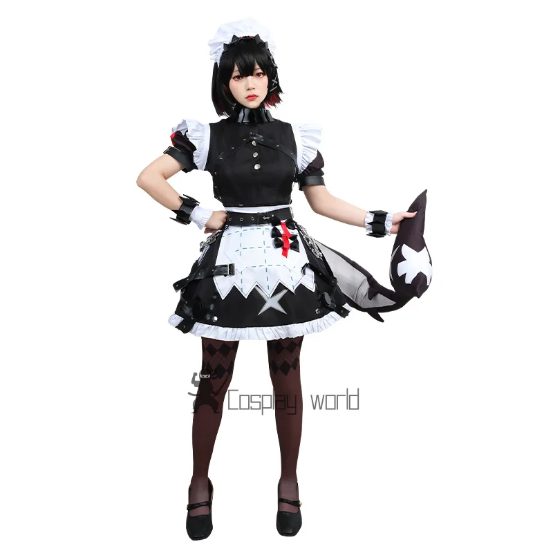 

Ellen Joe Cosplay Costume Zenless Zone Zero Cute Maid Shark Tail Uniform Halloween Masquerade Game Party Play Role Clothes