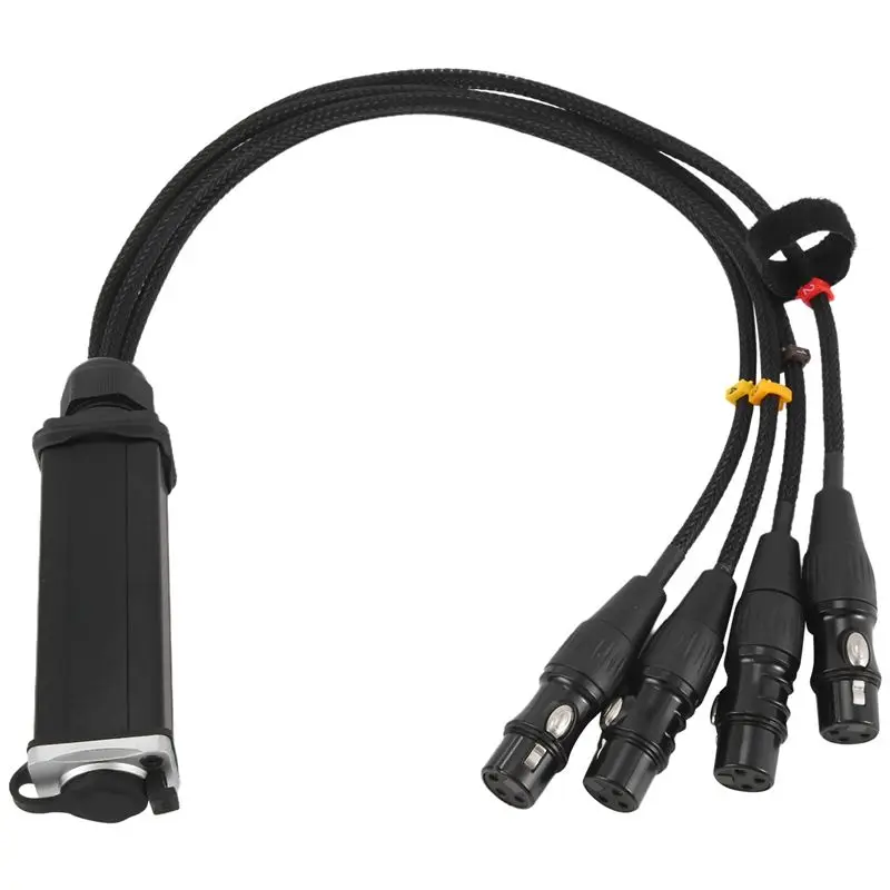 A42T-RJ45 CAT5 Shielded Cable To 4 Channel 3-Pin XLR Female Connectors Multi-Network Receiver Cable For Stage Studio