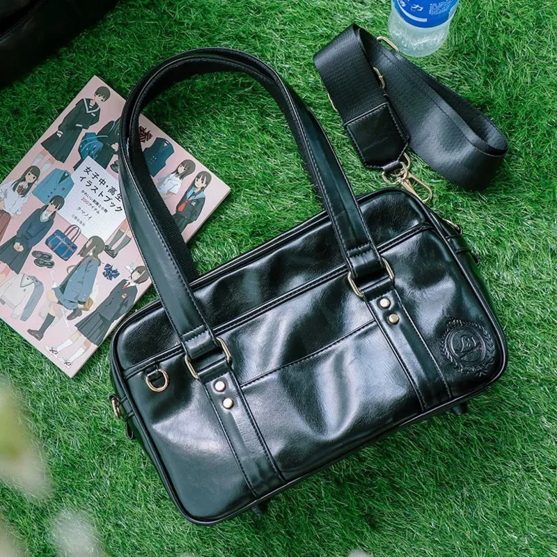

PU Japanese Preppy Style Handbag Girls High School Student Uniform Bag Large Capacity Simple Shoulder Bag Women's Crossbody Bag