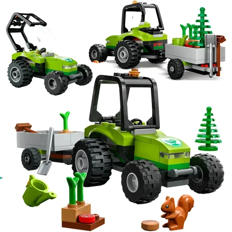 Kompatible Marken Ziegel Sets Stadt Serie Bausteine Park Traktor Garten Transporter Auto MOC Spielzeug für Kinder Geschenk