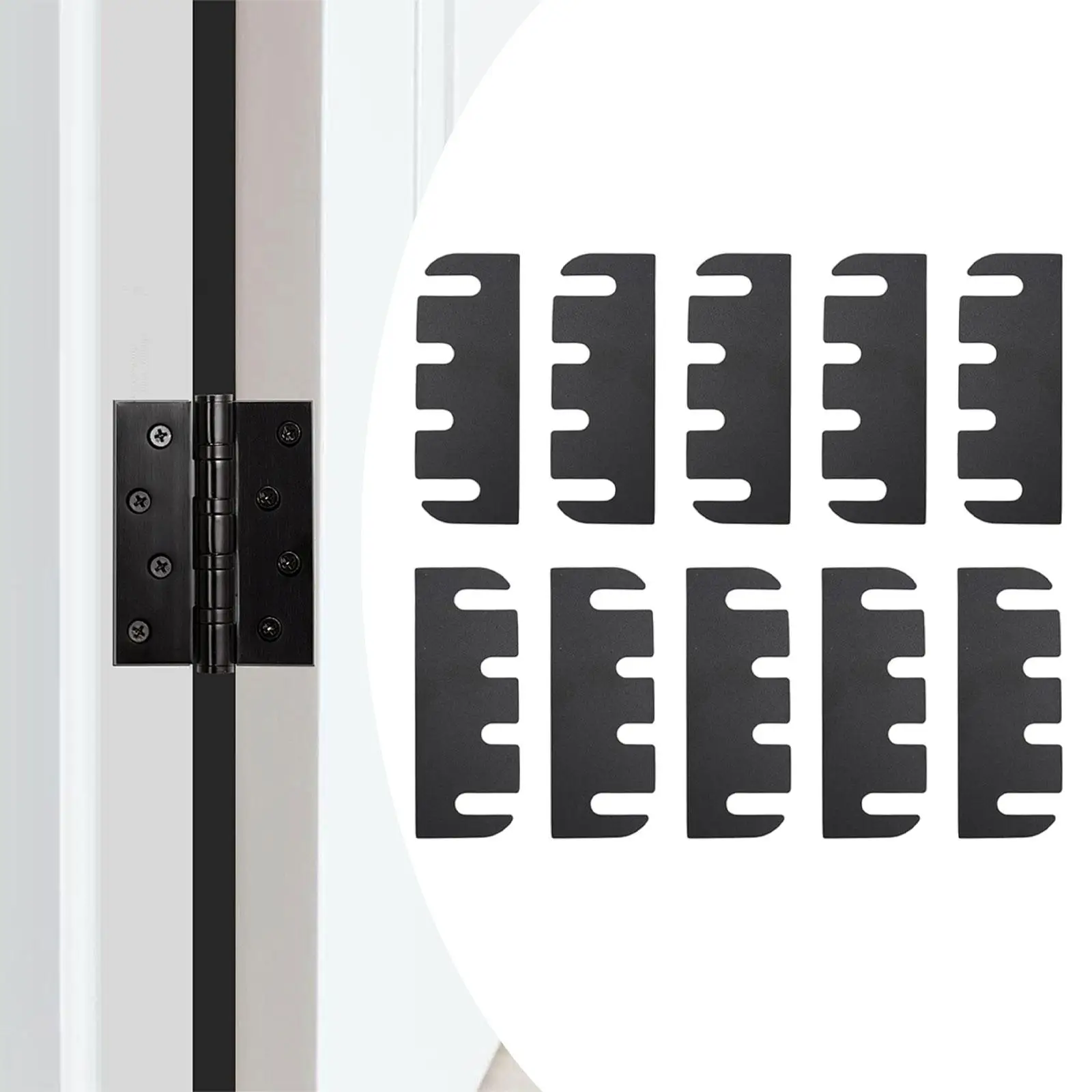 10 Pieces Door Hinge Shims,4 inch, Easy to Install for Repair, Door Hinge Spacer, Gasket for Cabinets ,Door