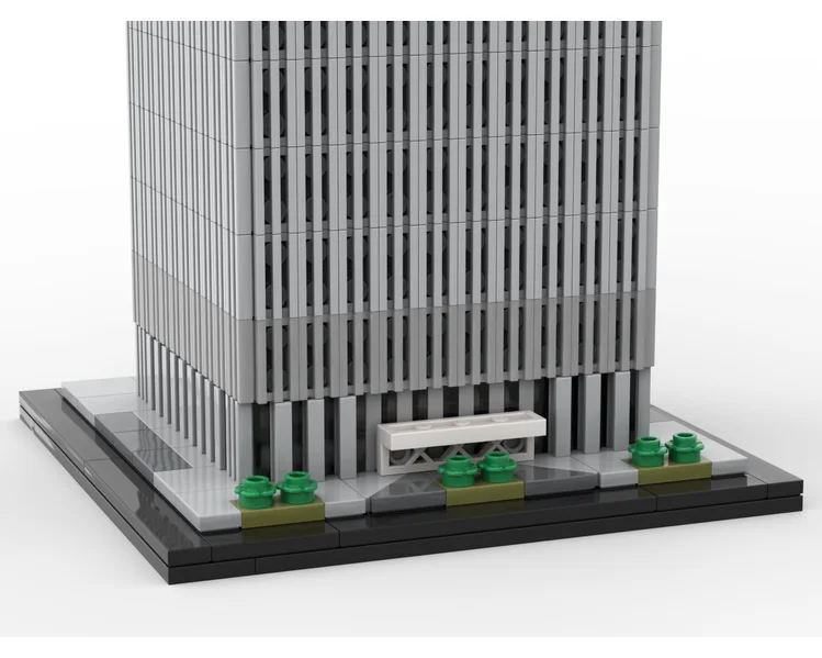 MOC-127129 World Trade Center 1:800 Ratio 2000PCS Transparent Black To Replace Transparent Brown Building Block Model