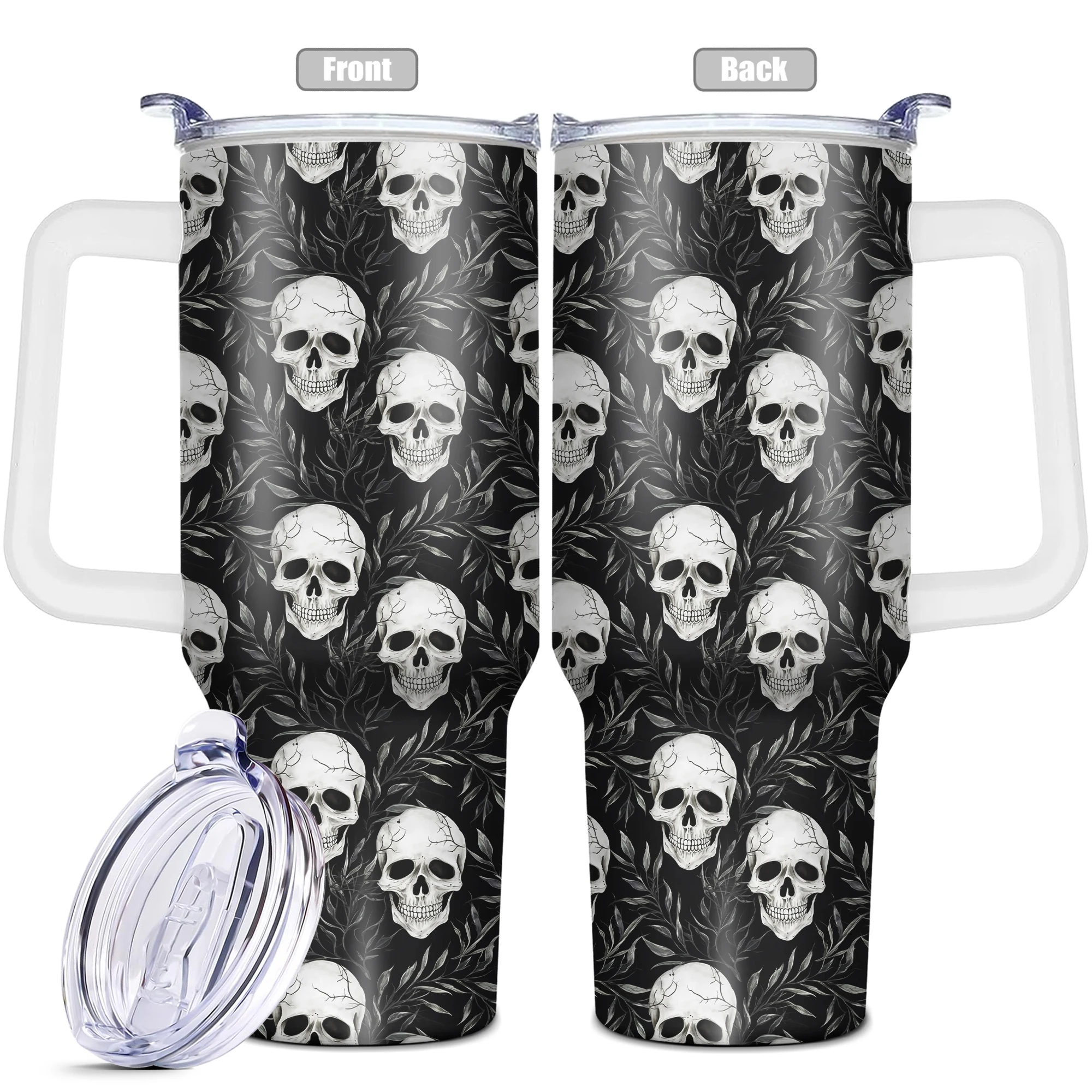 1pc, Halloween Gift 40 oz Stainless Steel Tumbler, Funny Print Double Wall Vacuum Insulated Travel Mug, Halloween gifts,