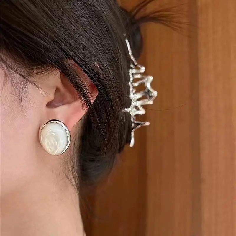 

Jenny&dave 925 Sterling Silver Natural White Shell Black Agate Earrings Tassels Jewelry Earrings Women's Earrings Ear Cuffs