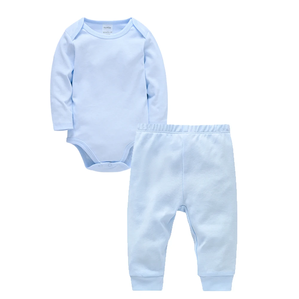 2/3 Teile/satz Baby Kleidung Set 100% Baumwolle Plain Baby Strampler + Hose Neugeborenen Body Hosen Blank Legging Kinder kleidung Für 0-12M – Detail 11