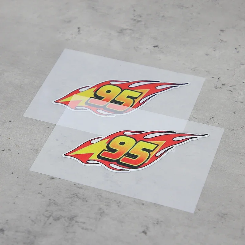 1 шт. "95" наклейка с пламенем для мотоцикла, автомобиля, гоночного стиля, украшение, крутая наклейка, аксессуар