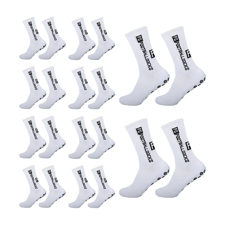 

10 pairs of men's thick FS football socks with anti slip grip pads and football basketball socks, suitable for various sports