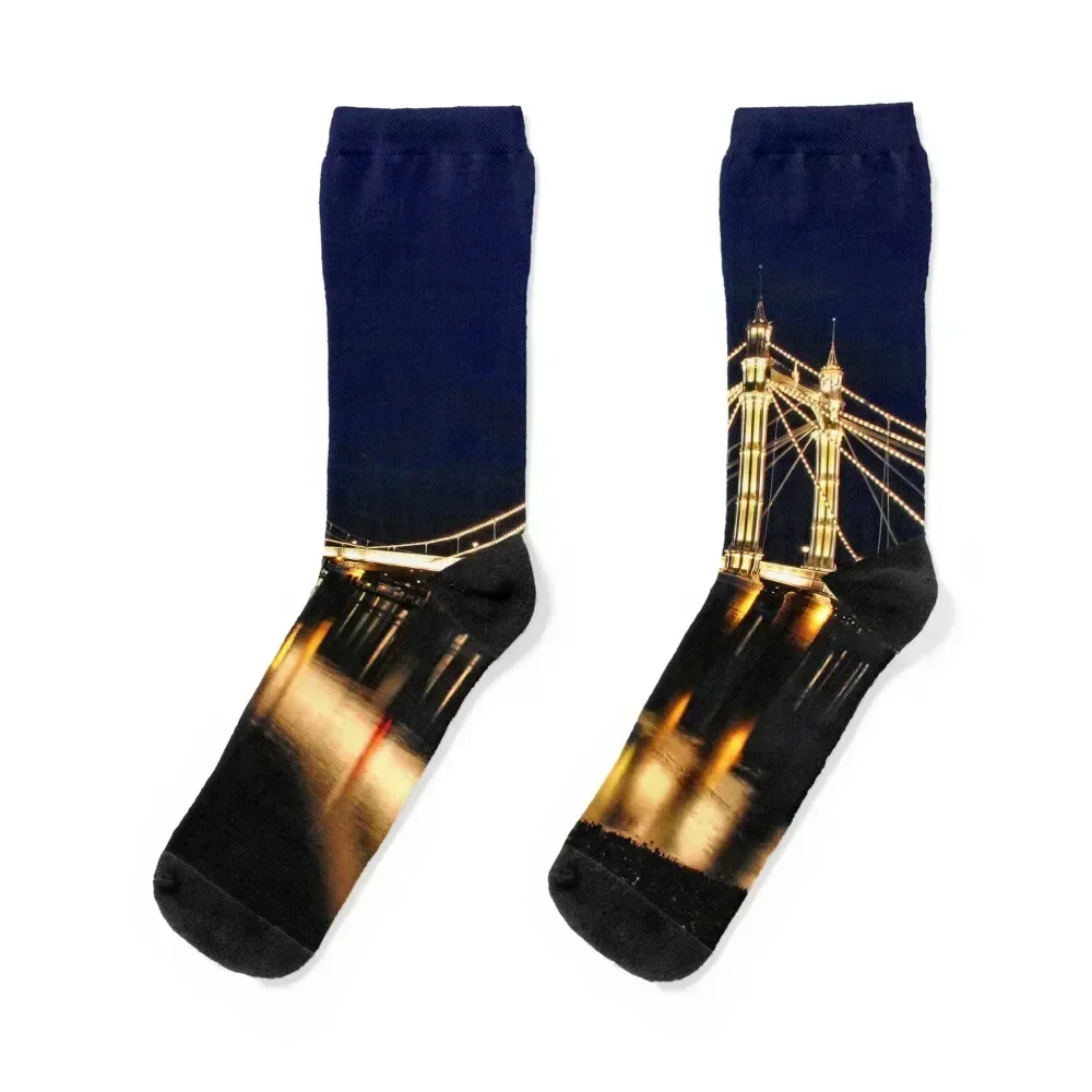 

Albert Bridge River Thames London Socks professional running anti slip football Rugby happy Socks For Men Women's
