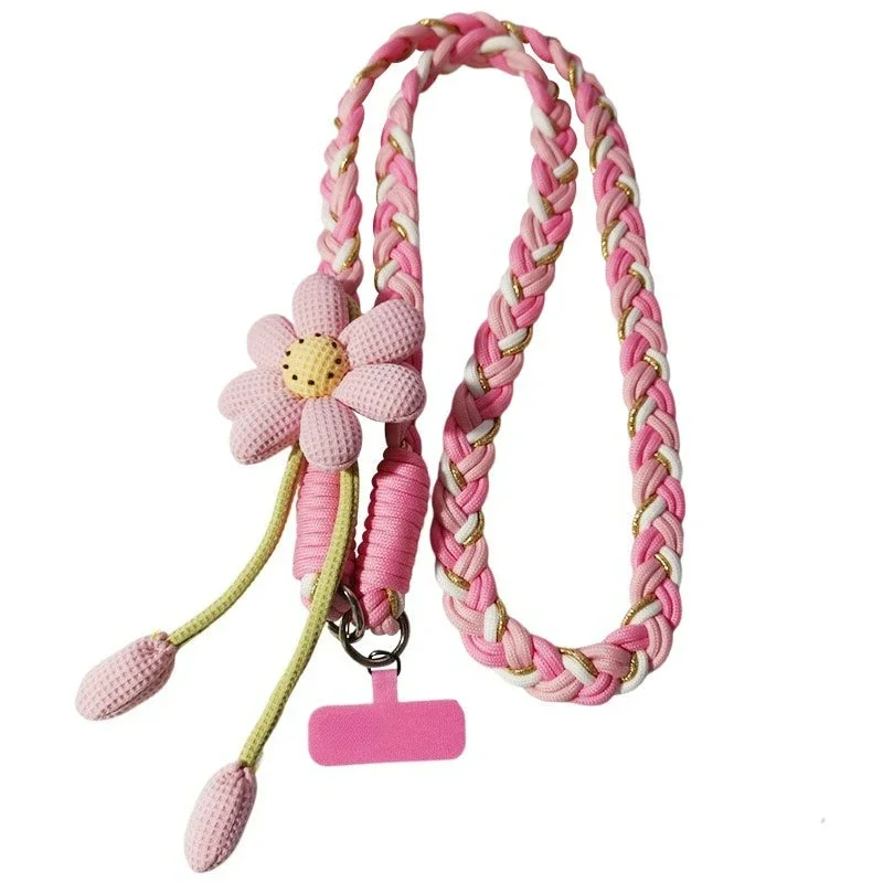 Lanière à bandoulière pour téléphone portable, peut transporter une longue fleur de vent pour femme, corde tissée à la main, corde Anti-perte extérieure solide et Durable