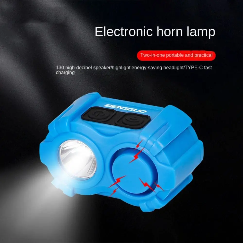 Horn and Light Bike Lights with Horn Easy To Operate Waterproof Bicycle Headlight & Horn Type-c Charging Mini Outdoor Cycling