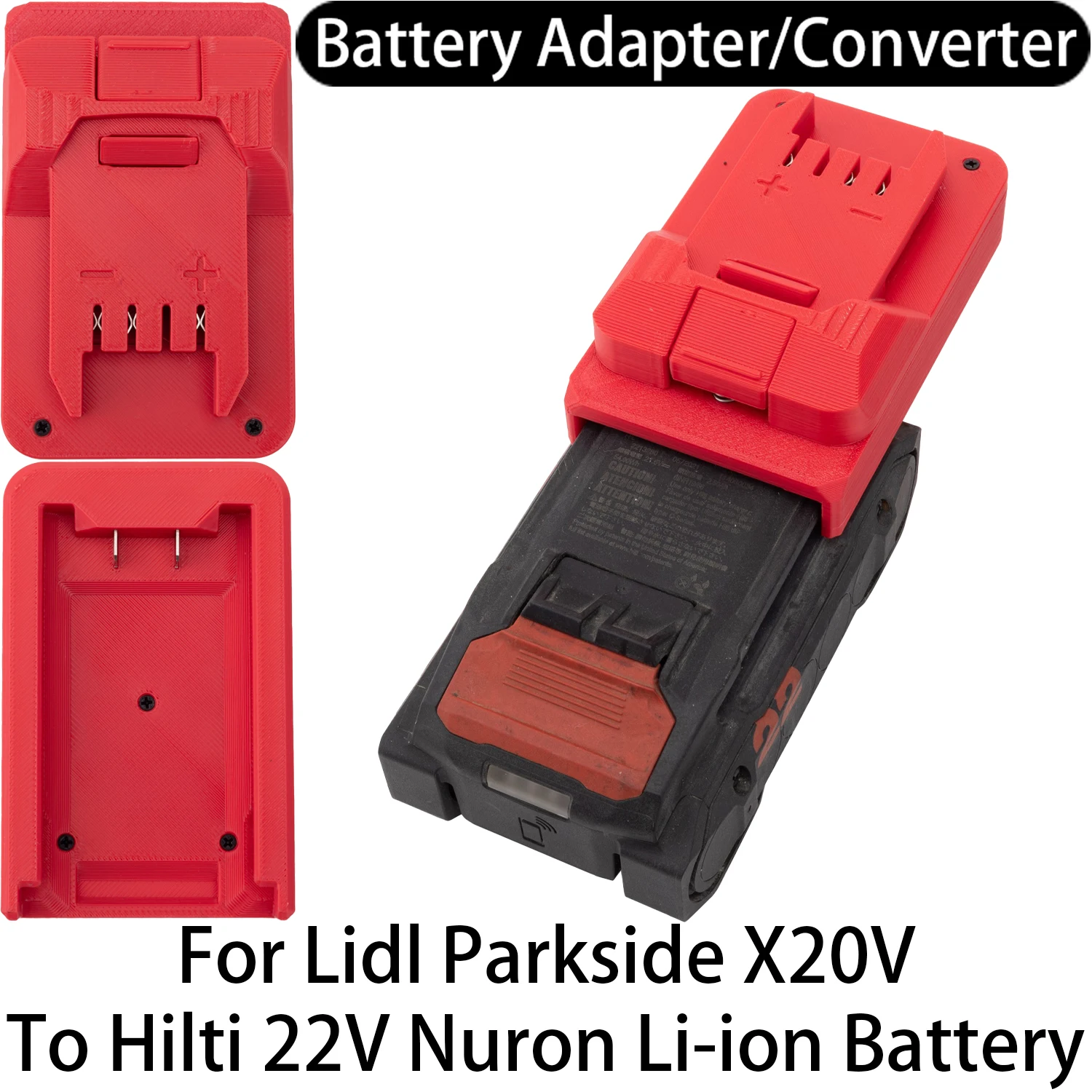 Akku-Adapter für Lidl Parkside X20V Li-Ionen-Werkzeug zu Hilti 22V Nuron Li-Ionen-Akku Adapter-Konverter Elektrowerkzeug-Zubehör