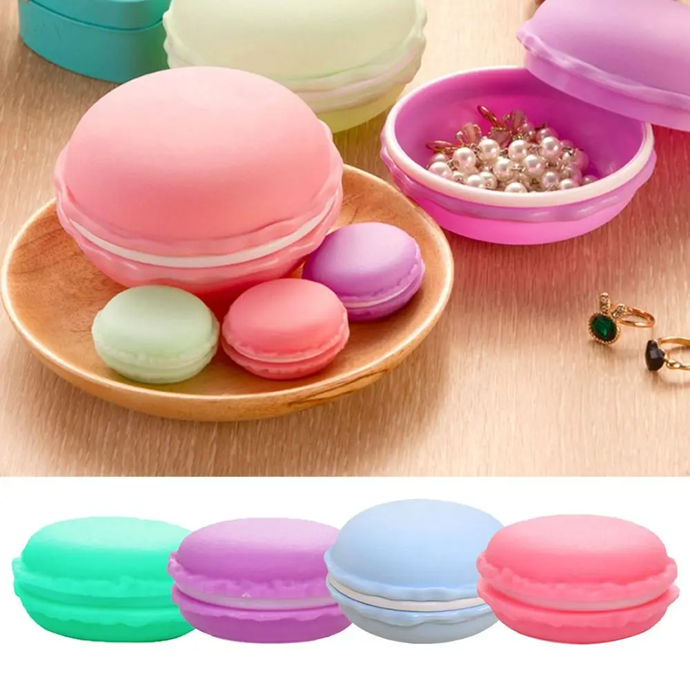 Portable Candy Color Macaron Jewelry Box Round Dust-proof Mini Storage Box Moisture-proof Cute Pills Box Cosmetic Accessories