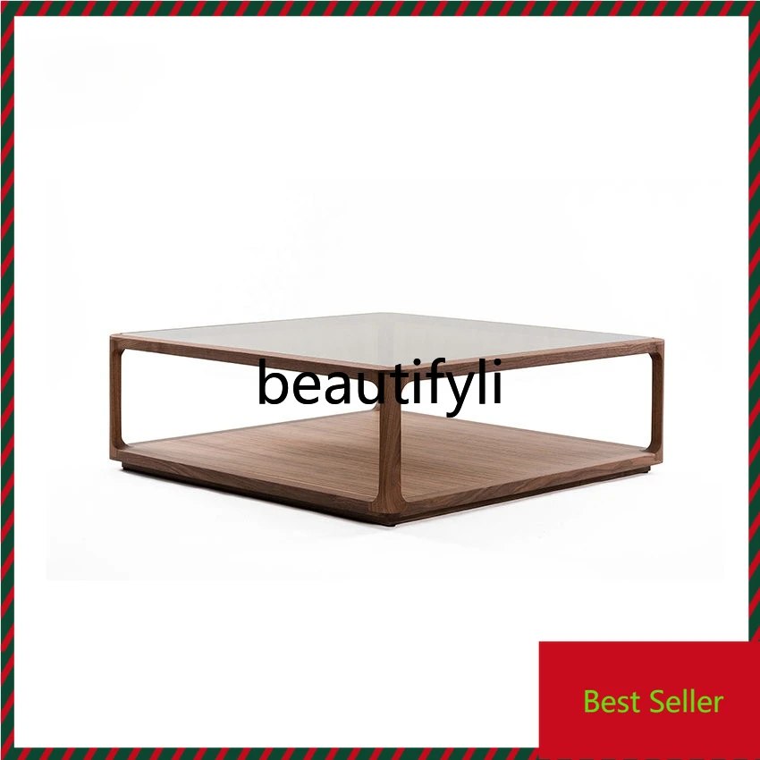 

Black walnut square handed down coffee table solid wood combination modern simple furniture G1218
