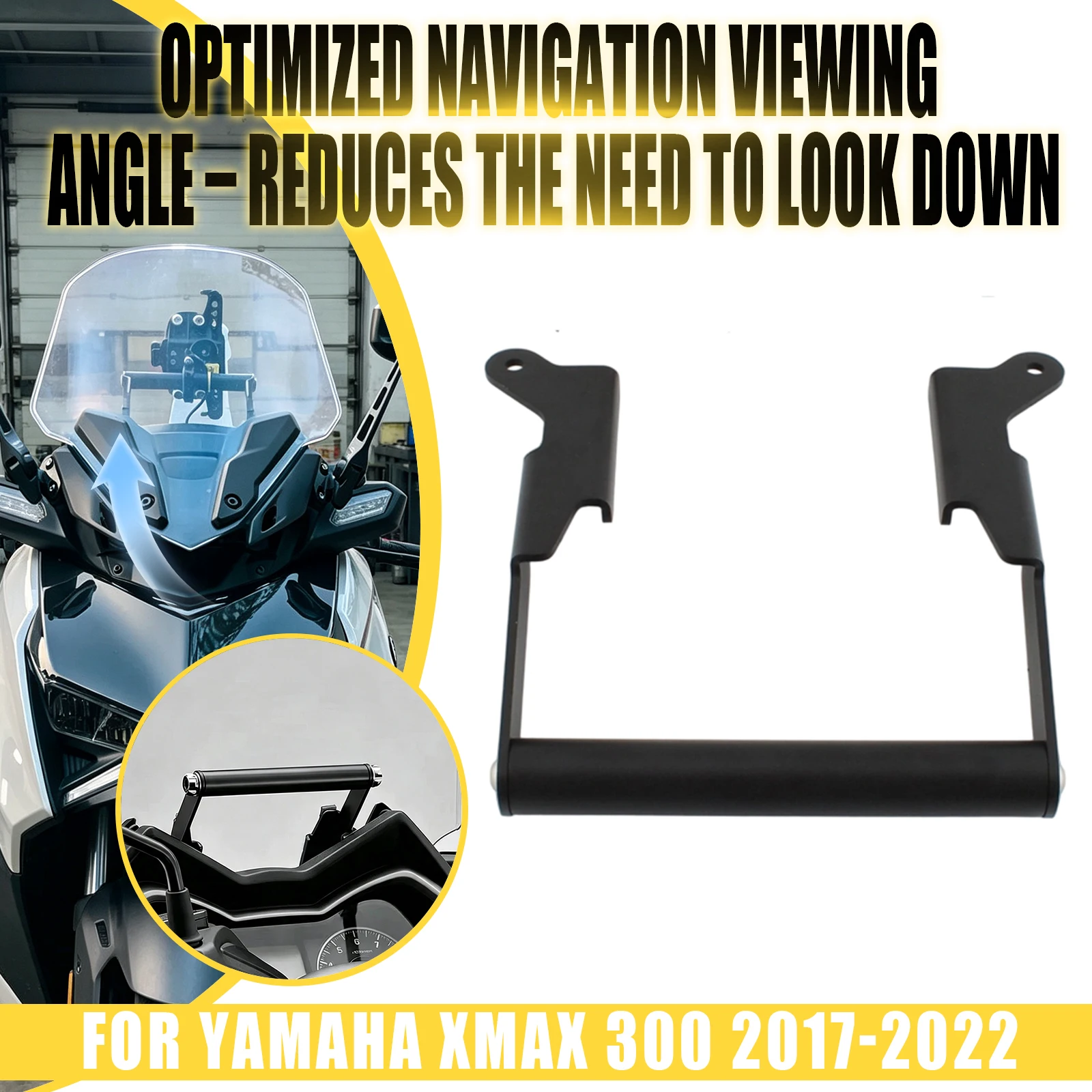 For Yamaha XMAX 300 XMAX300 2017-2025 Motorcycle Navigation Bracket Phone Mount GPS Stand Anti-Vibration Crossbar 12mm 22mm