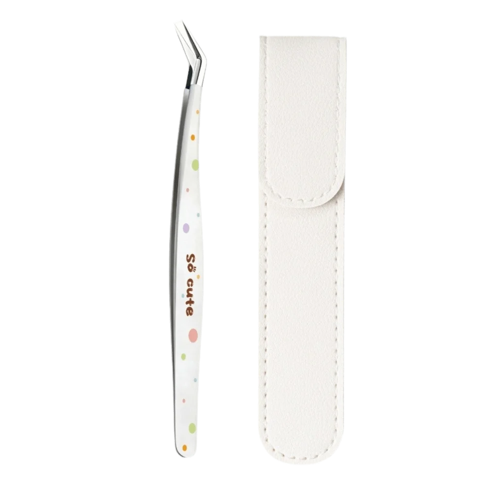 Stainless Steel Precision Tweezers Anti-static Cartoon Craft Tweezers Non Slip Grip High Precision Lashes Extension Tweezer