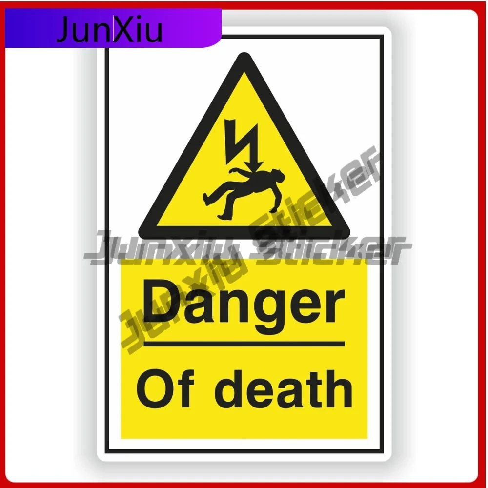 

Danger Of Death Safety Warning Sign Vinyl Graphic Custom Vehicle Car Decals Suv Motorcycle Camping Bumper Moto Car Decoration