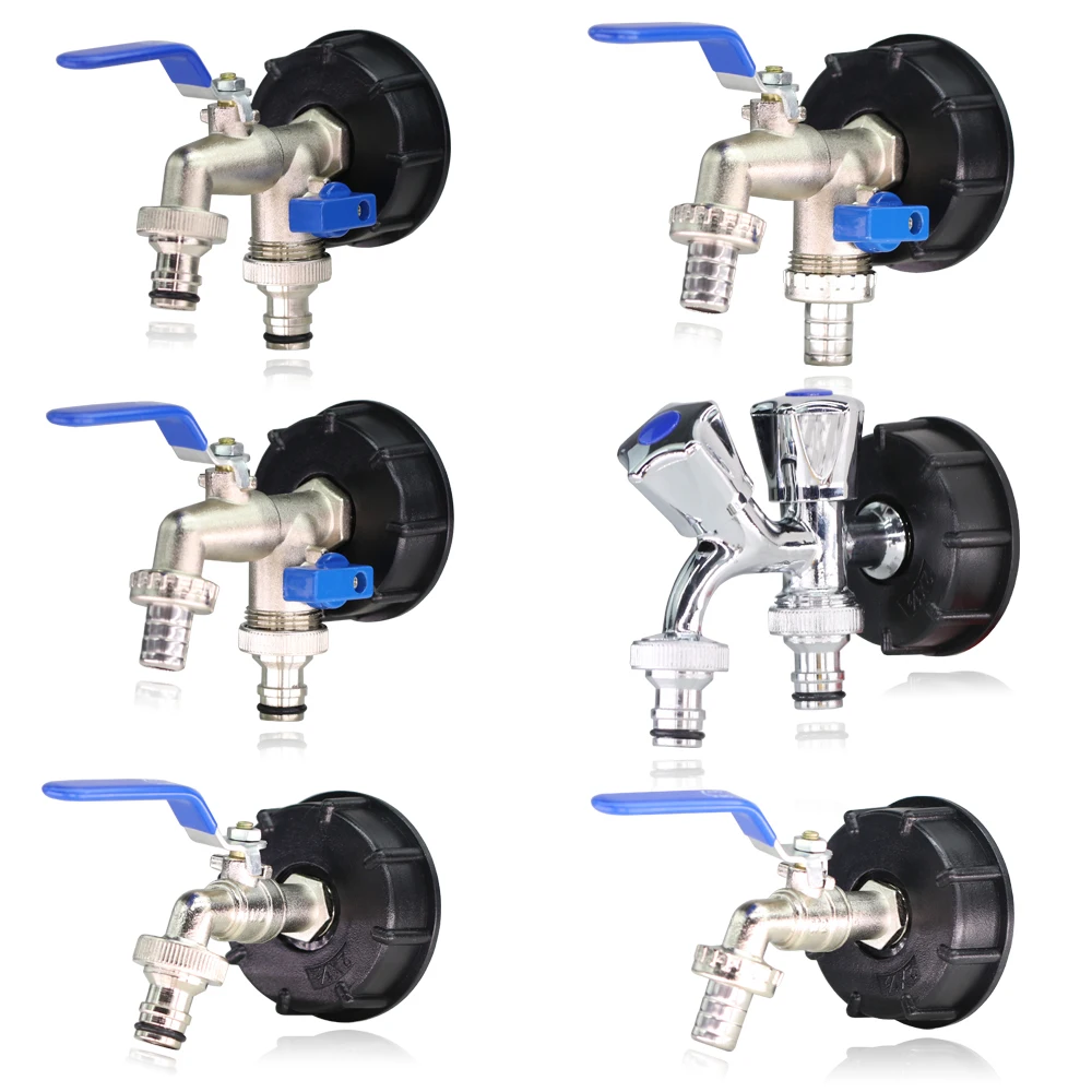

Leakproof IBC Water Tank Adapter S60 Coarse Thread x 16mm 1/2'' 3/4'' Water Coupling Connector Garden Tank Ball Valve Tap Faucet