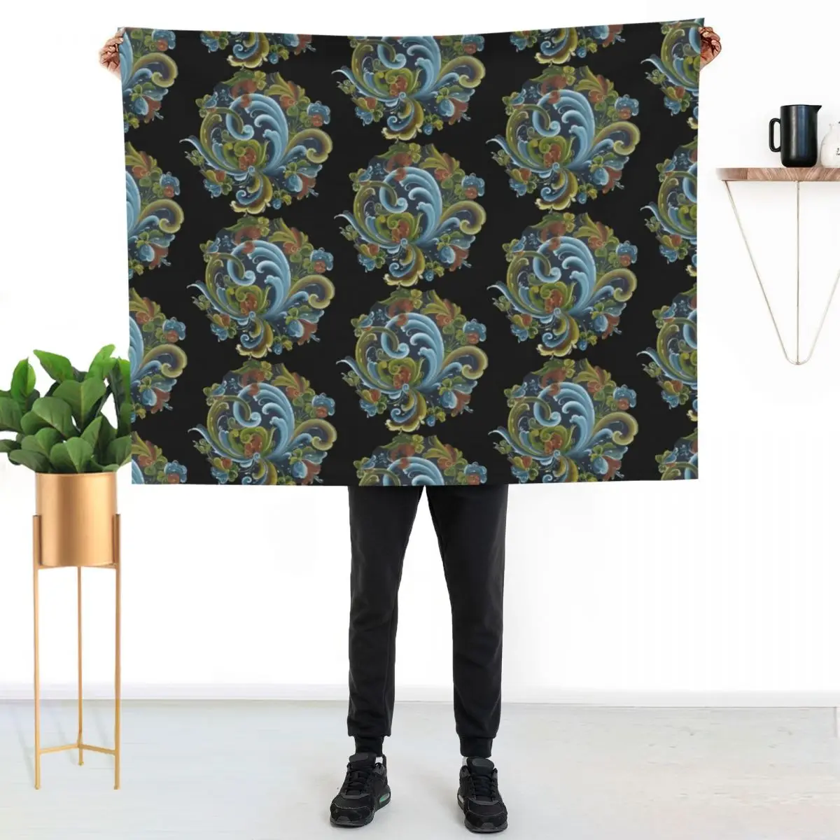 Traditional Norwegian Telemark Rosemaling Throw Blanket christmas gifts decorative Hairy bed plaid Quilt Soft Blankets