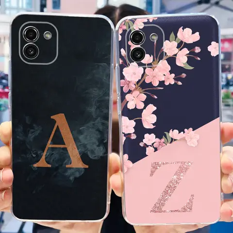 For Samsung Galaxy A03 Case SM-A035F New 26 Letters Cover Soft Silicone Phone Case For Samsung A3 Core Galaxy A03s A03Core Shell