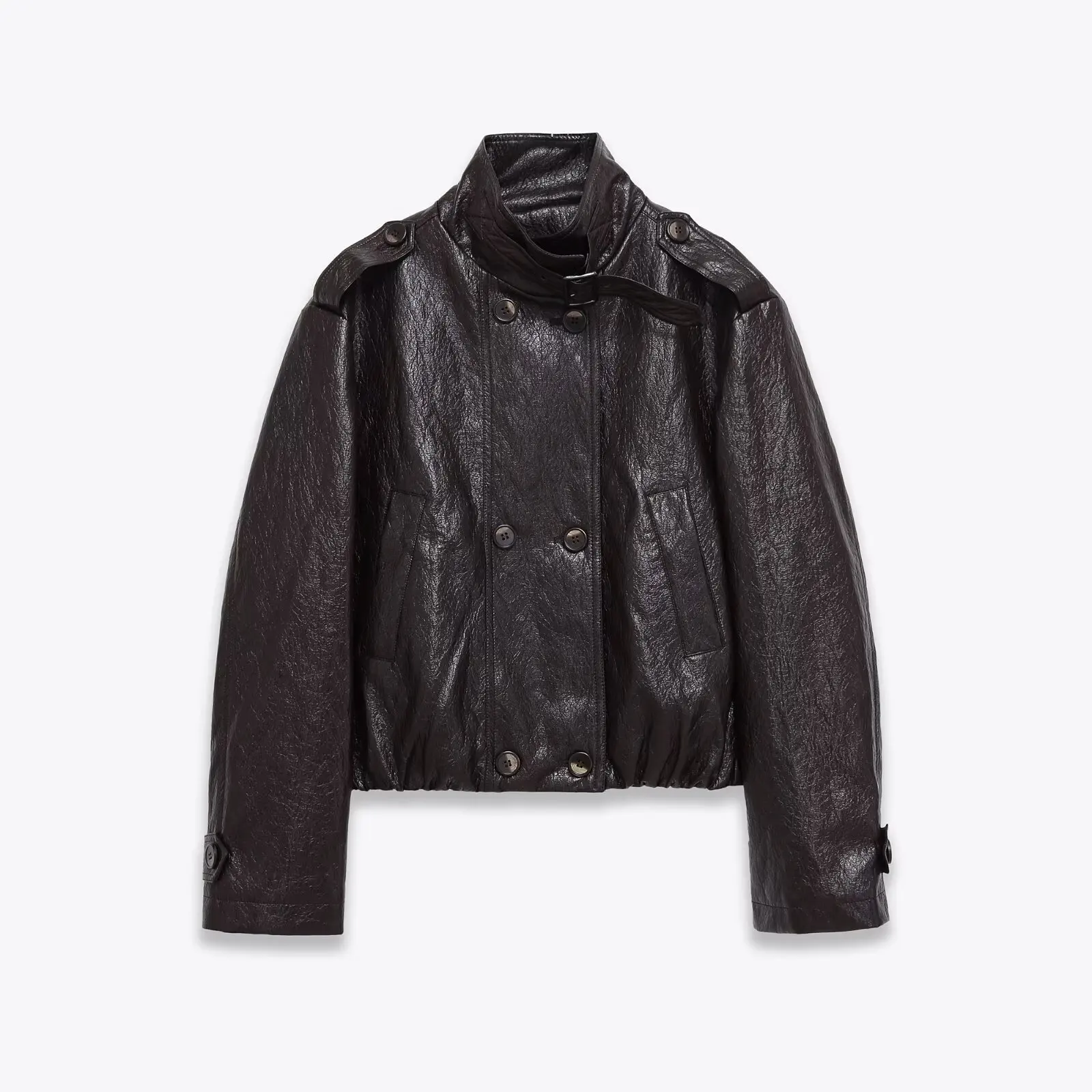 European and American style winter new fashion hot style INS Bella same style motorcycle wear PU jacket jacket street style