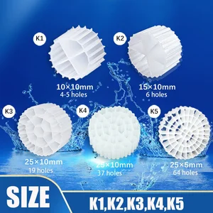 K1 K2 K3 K4 K5 Mbbr Media Filter Biokimia Plastik Kolam Koi Akuarium Tempat Tidur Terfluidisasi Aksesori Filter Jatuh Tangki Ikan 8 mbbr penjualan terbaik - №