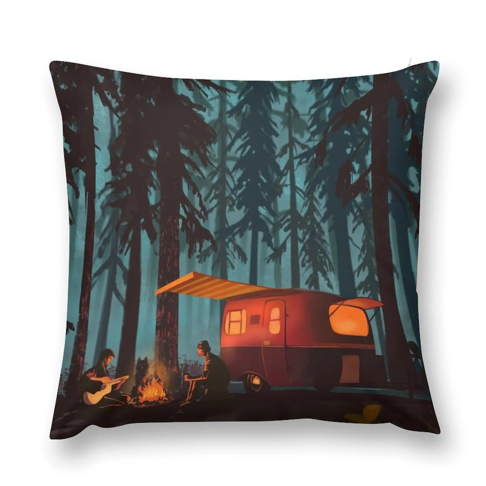 

retro twilight camping Throw Pillow Covers For Sofas ornamental pillows for living room pillow