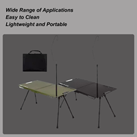 Portable Table Folding Picnic Cooking Desk Height Adjustable Portable Picnic Desk With Lamp Stand For Tailgating Beach Barbecue