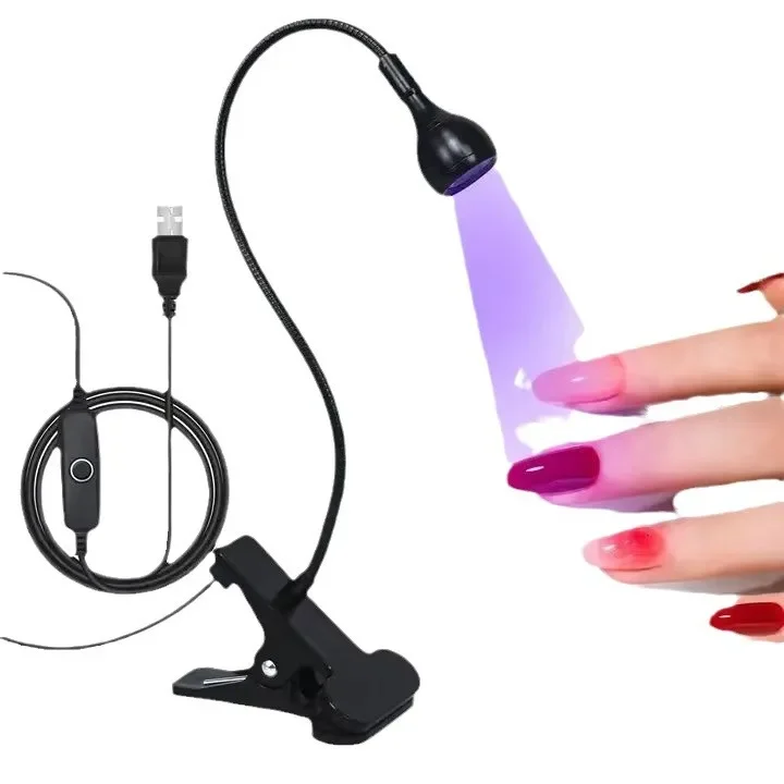 LED-nachtlampje manicure UV-lijm uithardend paars licht USB-clip slaapzaal USB, plantenlicht