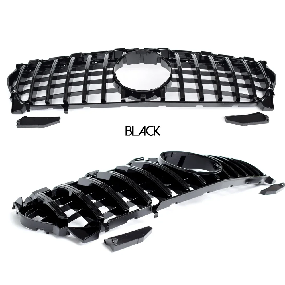 W117 Grill, Black & Silver Front Radiator Grille for Mercedes CLA Class C117 4-Door Coupe X117 5-Door Shooting Brake 2013 - 2019