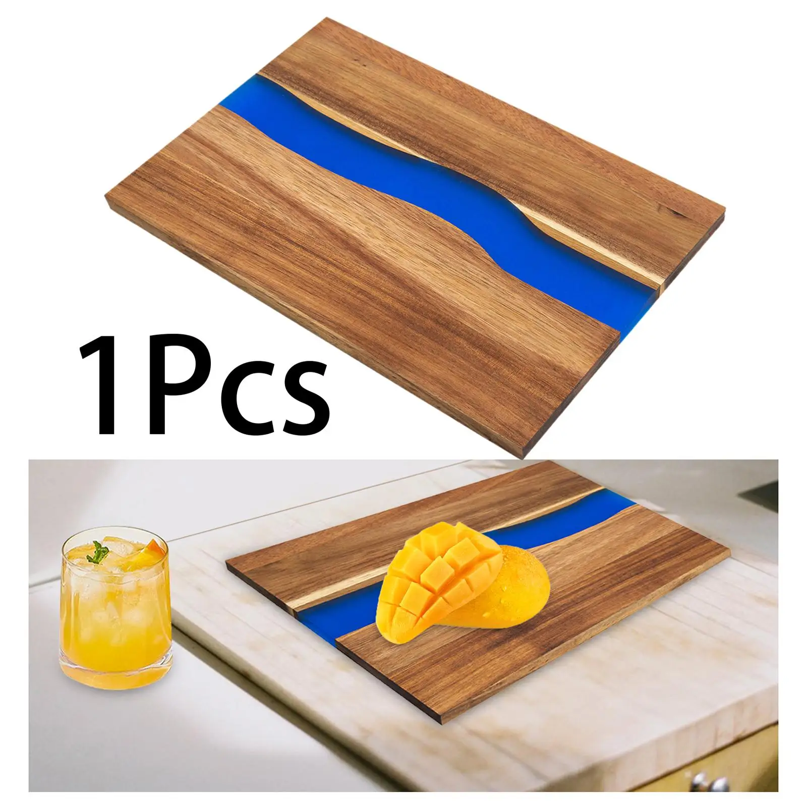 Cheese Board with Resin Serving Platter Resin Cutting Board Chopping Board Wood Cutting Board for Appetizers Bread Fruits Steak