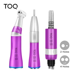 Dental Low Speed  Handpiece Kit Air Turbine Straight Contra Angle Air Motor Inner Water Spray 2/4Holes Purple Set