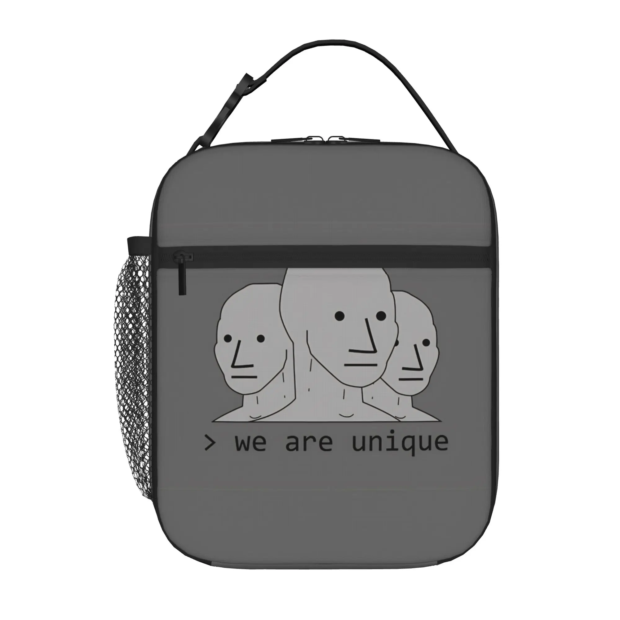1 Piece For Students Food Container We Are Unique NPC Portable Pocket Wojak Zipper Closure Aluminum Foil Food Pouch For Travel