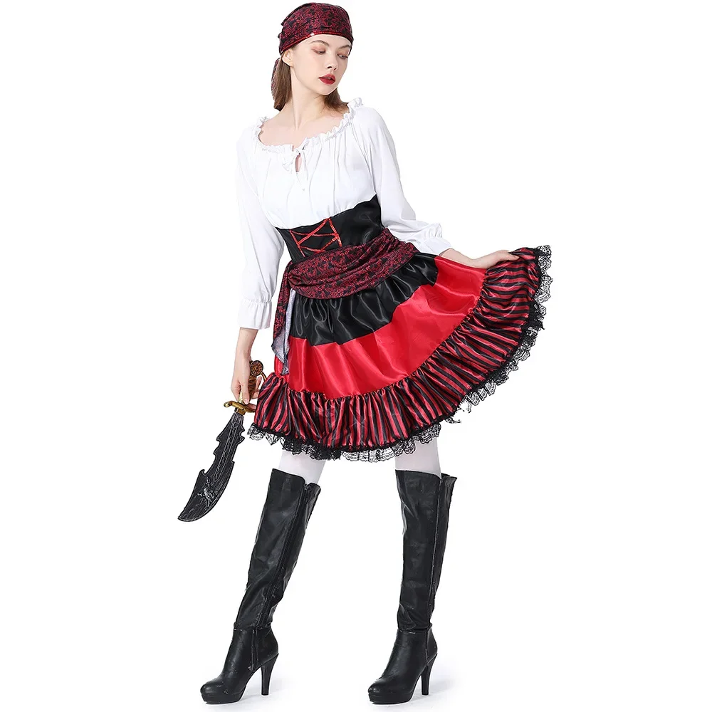 Halloween Girl Caribbean Pirates Costume Pirate Captain Fancy Dress