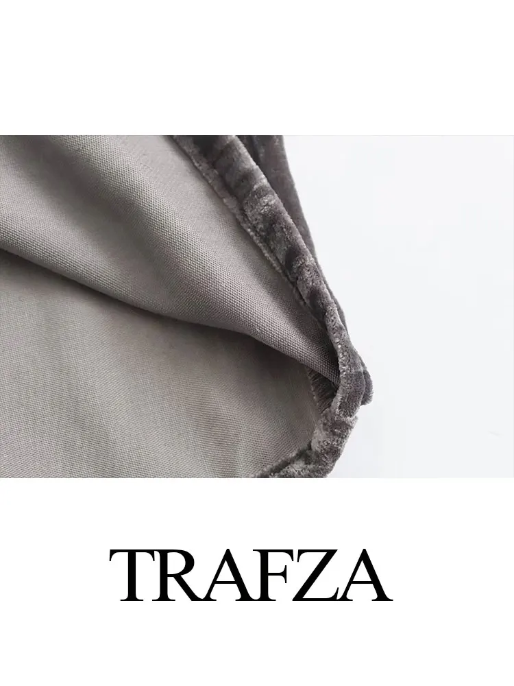 TRAFZA camicia monopetto con tasca in velluto da donna + gonna a tubino allentata con spacco laterale a vita alta retrò da donna Set da 2 pezzi